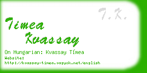 timea kvassay business card